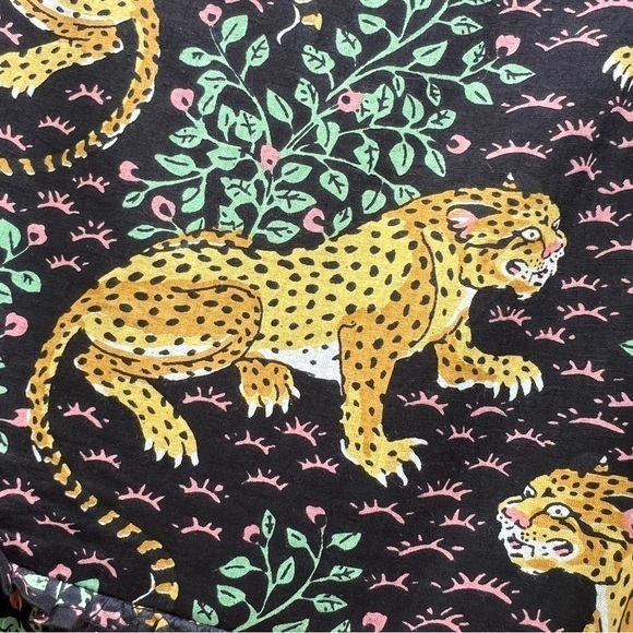 Just‎ Darviny Jungle Safari Tiger Animal Print Mini Dress Floral Tiered Medium - Picture 8 of 14